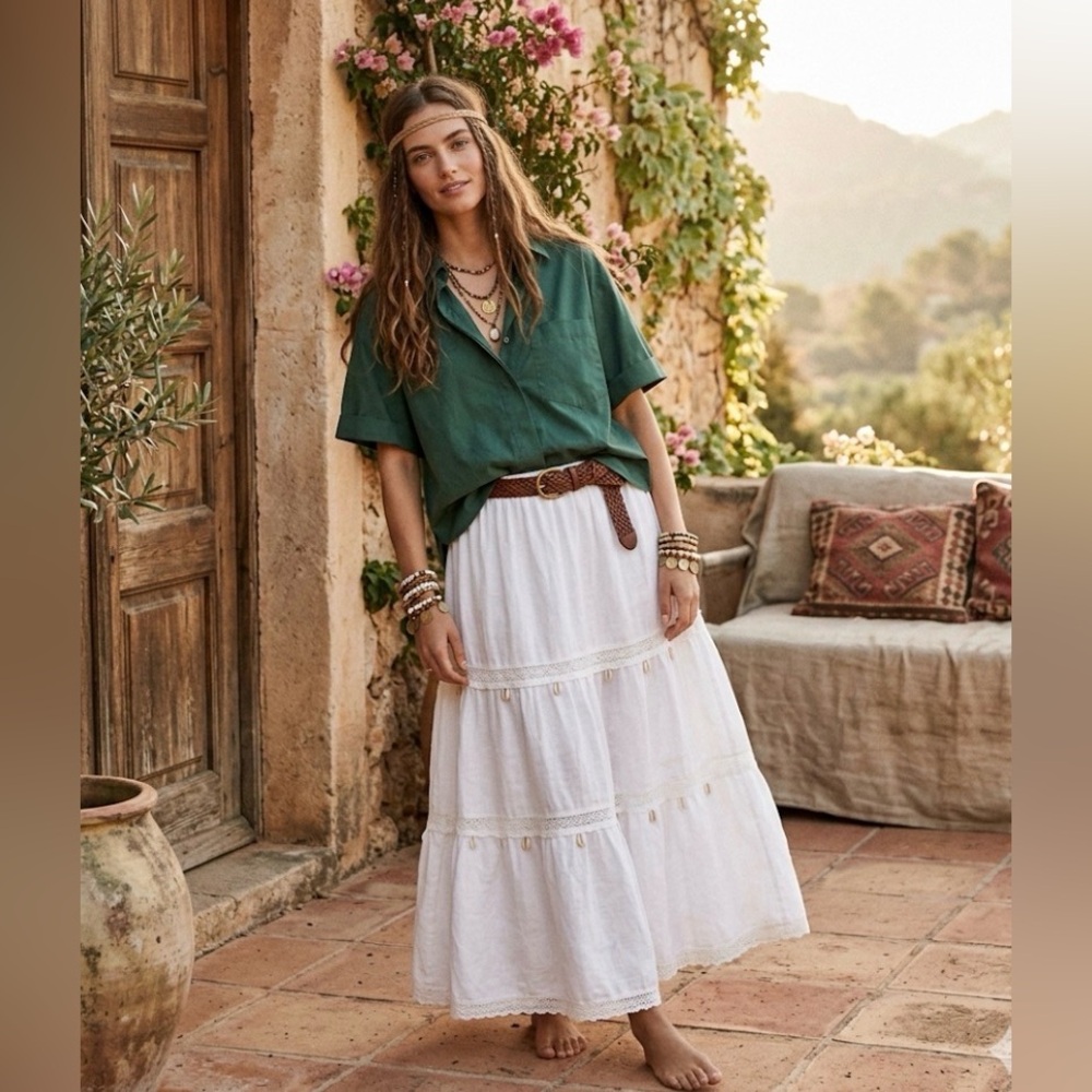 ZARA oversized, short-sleeve button-down shirt in a deep green shade extra large